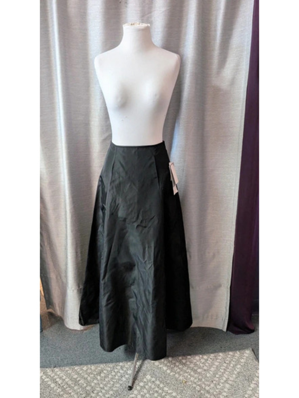 Vintage 90s Jessica McClintock NWT Black Taffeta Formal Maxi Skirt S
